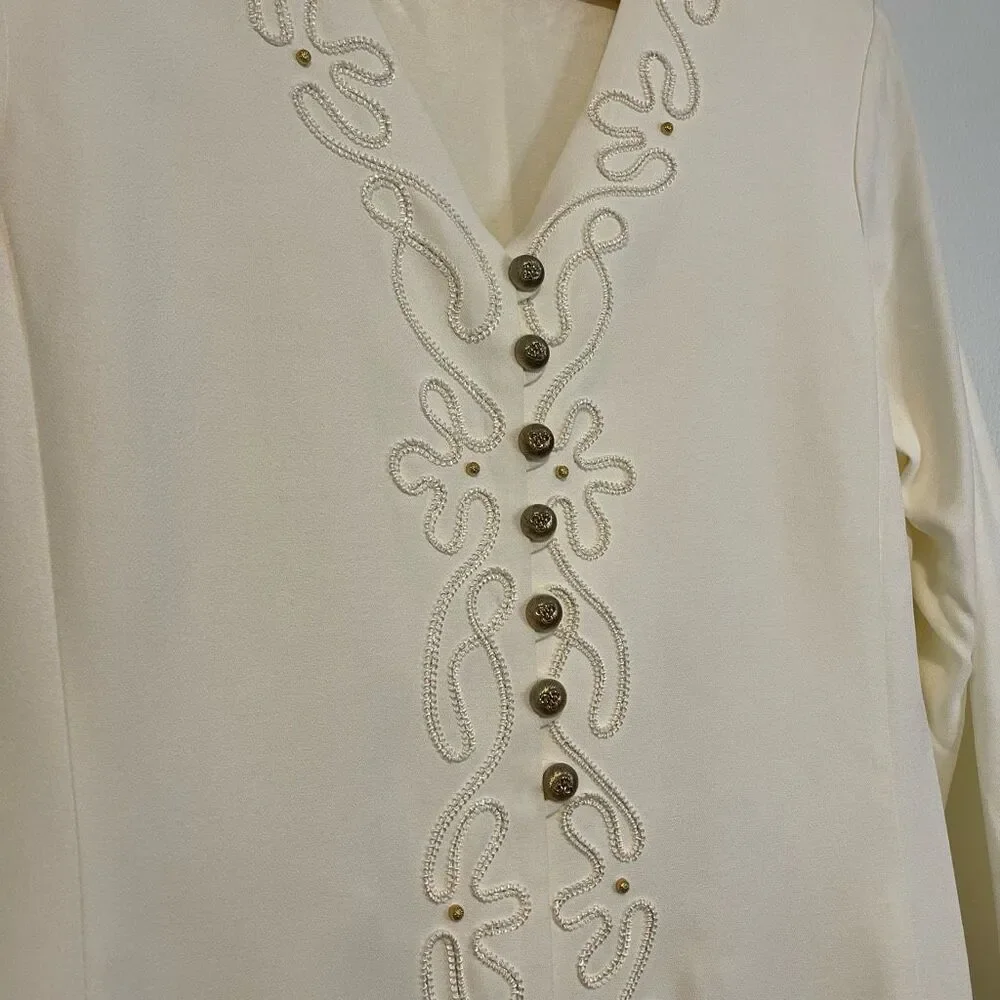 Vintage‎ 80s R&M Richard’s Ivory Jacket Blazer Wedding Dress Size 14